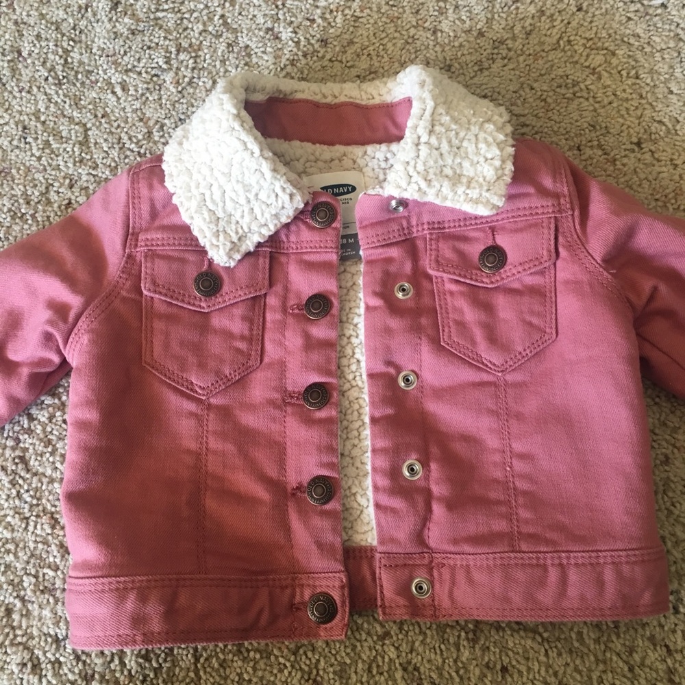 Toddler Old Navy Pink Sherpa Jean Jacket